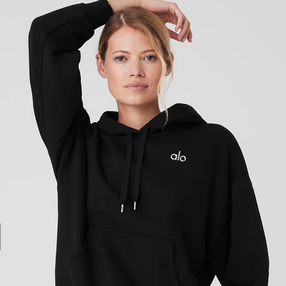 Alo Yoga Accolade Hoodie Sweatshirt Black XS